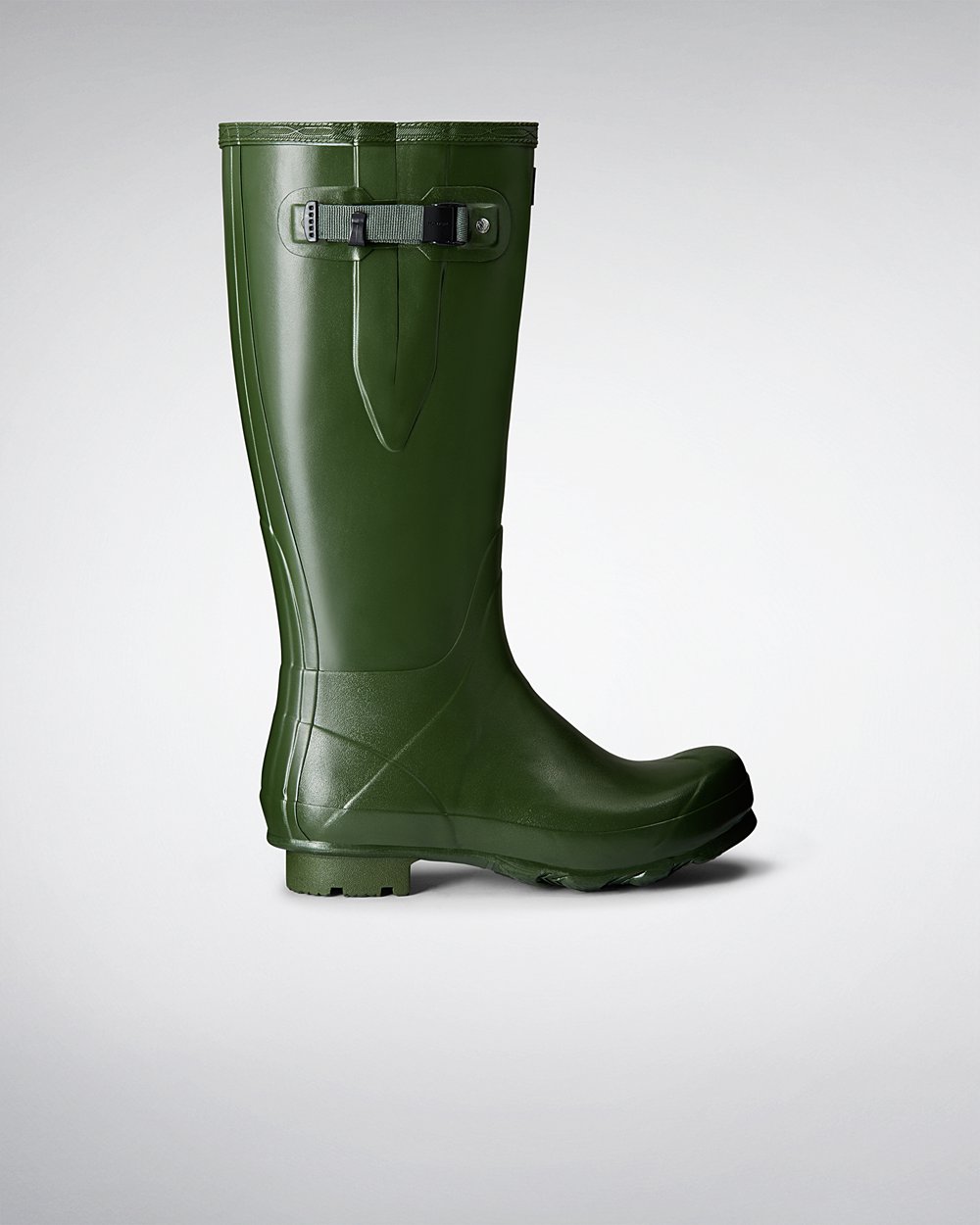 Botas de Lluvia Altas Hunter Hombre - Norris Field Side Adjustable - Verdes - ZLWXRON-05